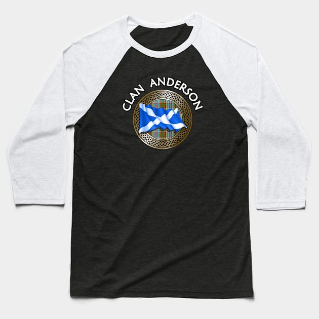 Clan Anderson Crest & Tartan Knot Baseball T-Shirt by Taylor'd Designs